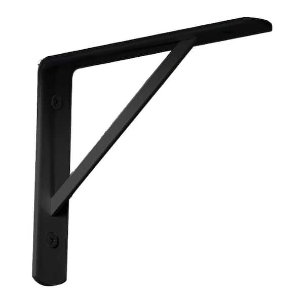 10 in. x 8 in. Black Steel Med Duty Shelf Bracket