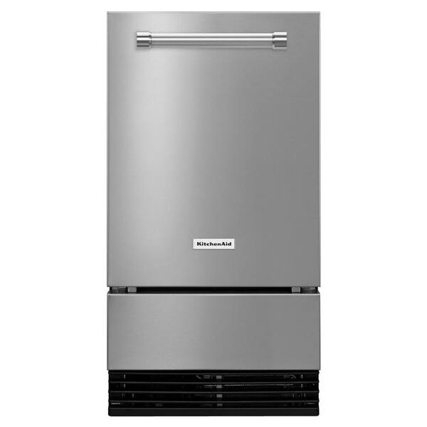 KitchenAid 18 in. 51 lbs. Built-In or Freestanding Ice Maker in Stainless Steel