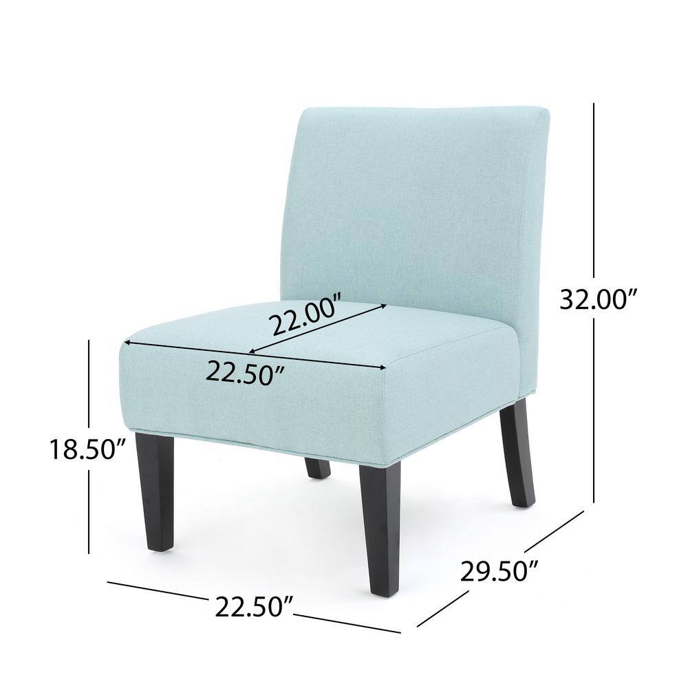 Light Blue and Matte Black Handcrafted Wood Slipper Chair Set