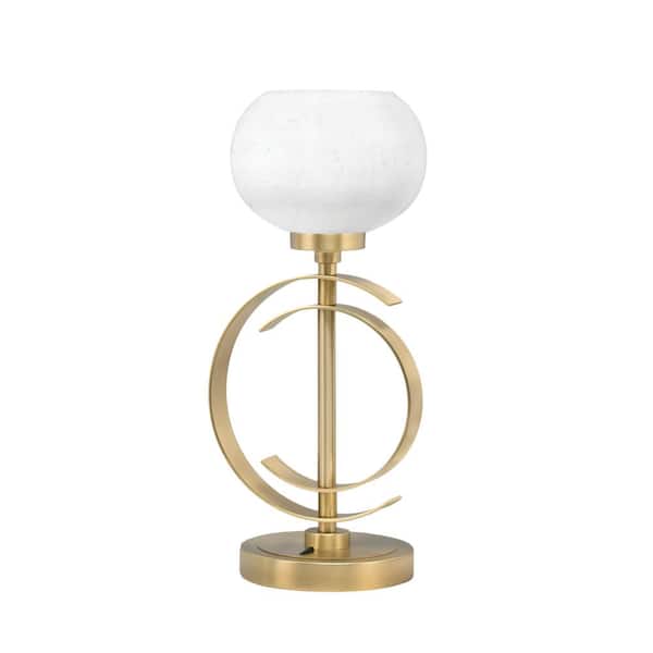 Unbranded Delgado 16.5 in. New Age Brass Piano Desk Lamp with White4 Muslin Glass Shade
