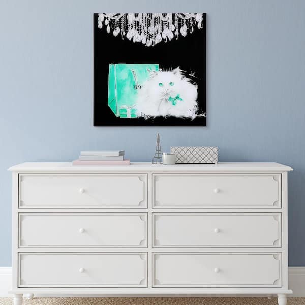 Empire Art Direct 20 in. x 20 in. "Snowball" by Jodi Pedri Frameless Free Floating Tempered Glass Panel Graphic Wall Art