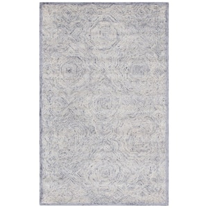 Ikat Silver 3 ft. x 5 ft. Striped Border Area Rug