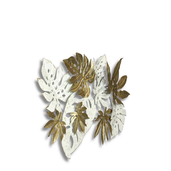 Magnolia Branch Wall Art-Antique Brass/Gold - Artistic Elements