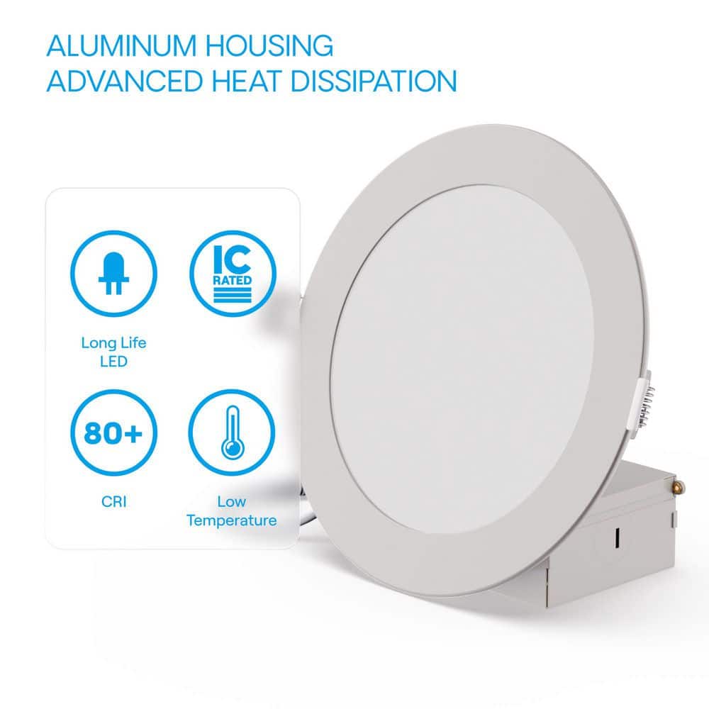 4'' White Aluminum LED Canless Recessed Lighting Kit