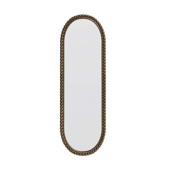 16 in W x 47 in. H Gold Oval Metal Framed Mirror for Bathroom