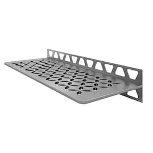 Shelf-W Brushed Stainless Steel Floral Wall Shelf
