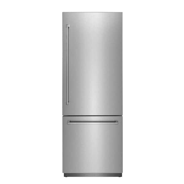 X-Series 30 in. 16.1 cu. ft. Counter Depth Panel Ready Bottom Freezer Built-in Fridge w Water Dispenser, Ice Maker in SS