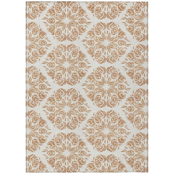 Chantille Machine Washable Indoor/Outdoor Abstract ACN2456 Copper 3 ft. x 5 ft. Area Rug
