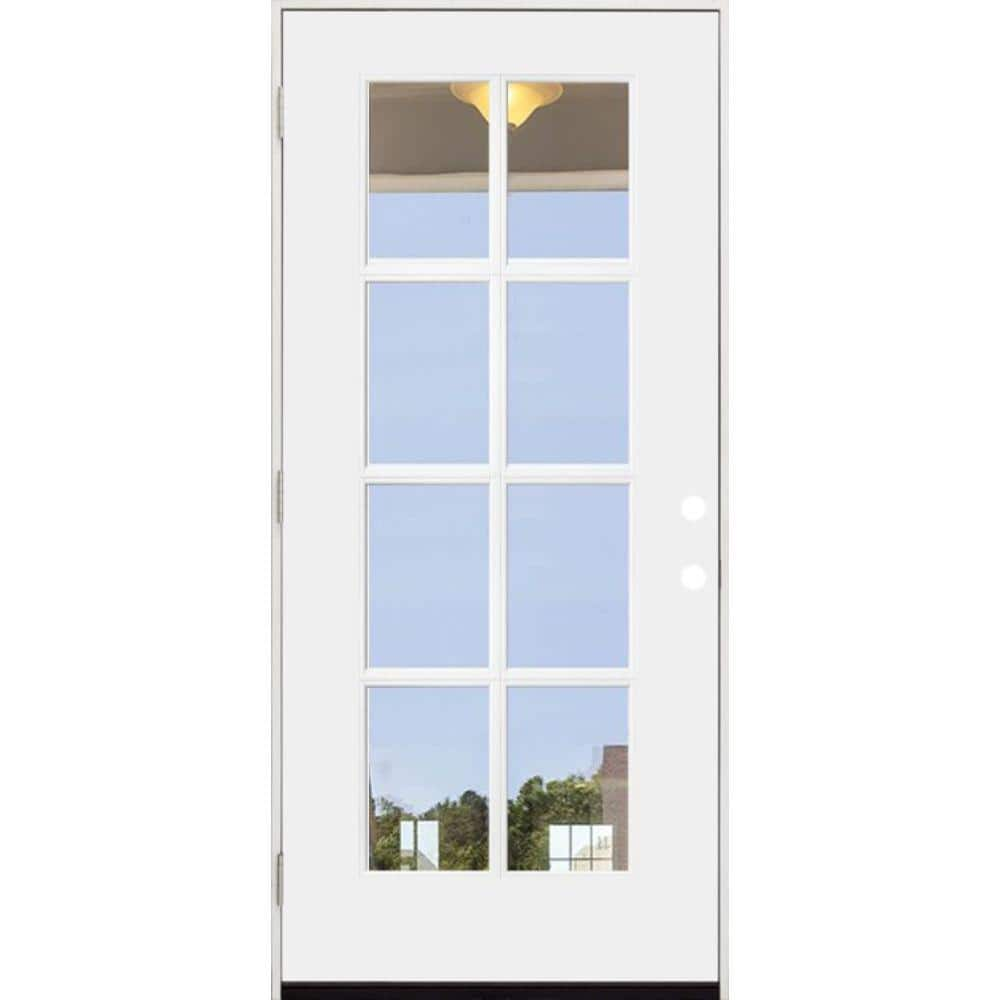 8-Lite Full Lite Fiberglass Prehung Patio Double Door Unit - Door Clearance  Center