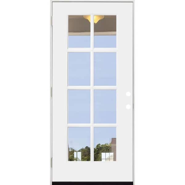 Clear Glass Full Lite Steel Primed Prehung Front Entry Door