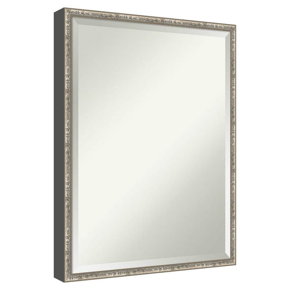 Belvedere Silver 19.25 in. x 25.25 in. Beveled Traditional Rectangle Wood Framed Wall Mirror price history on PriceWatchPro