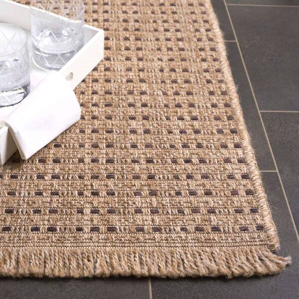 SAFAVIEH Retreat Natural/Brown 4 ft. x 6 ft. Solid Dots Indoor
