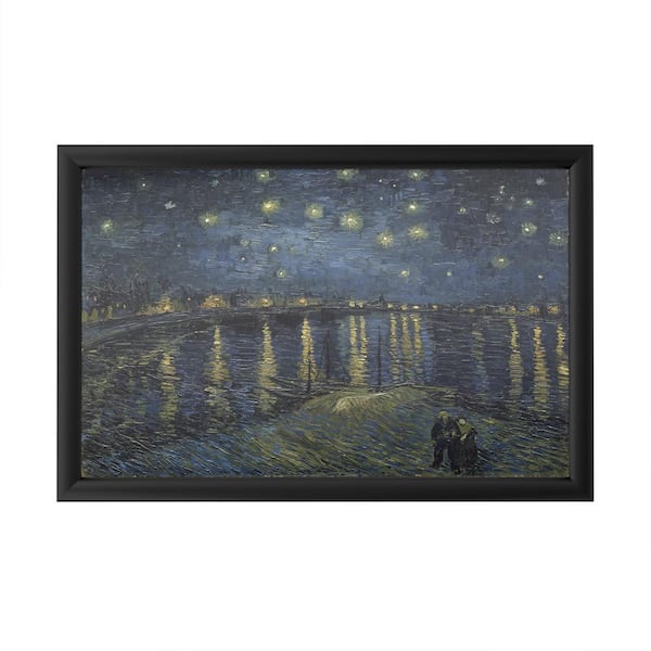 Trademark Fine Art "The Starry Night II" by Vincent Van Gogh Framed with LED Light Landscape Wall Art 16 in. x 24 in.