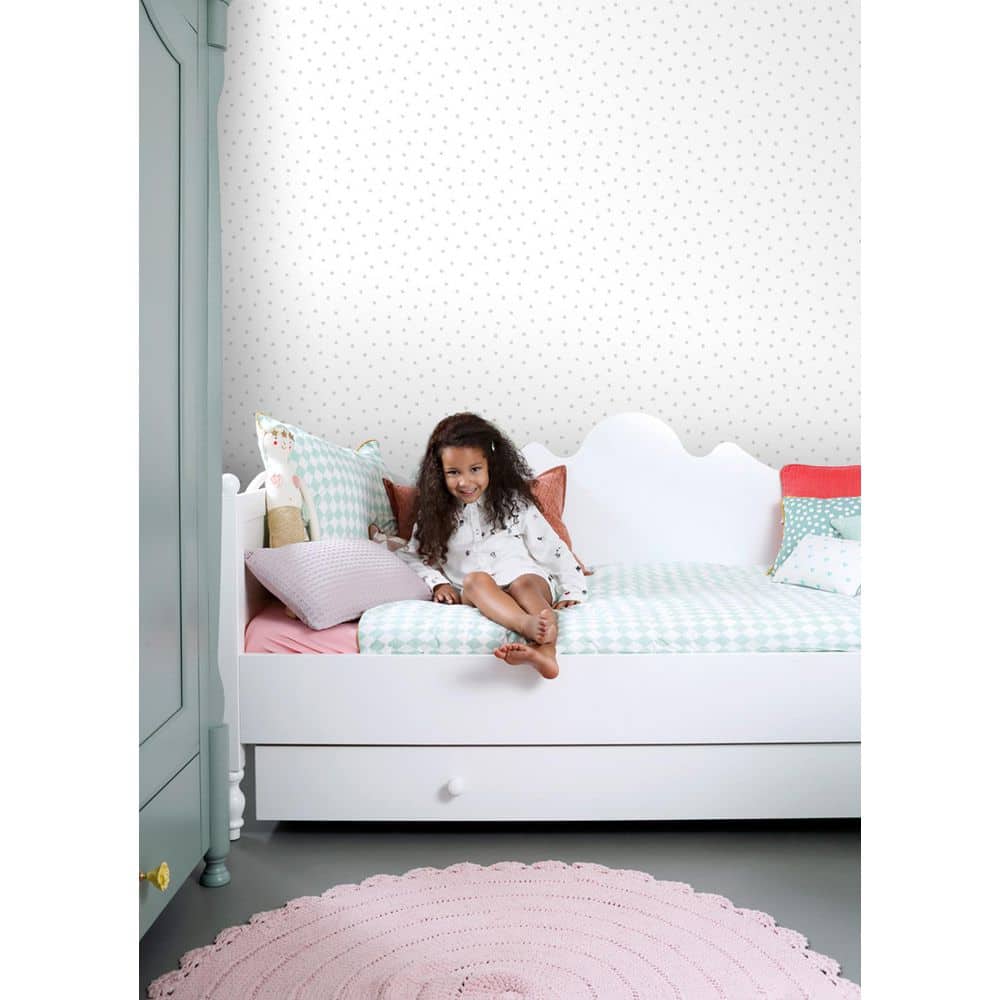 Pixie Grey Dots Non-Woven Playful Wallpaper, 20.9-in x 33-ft