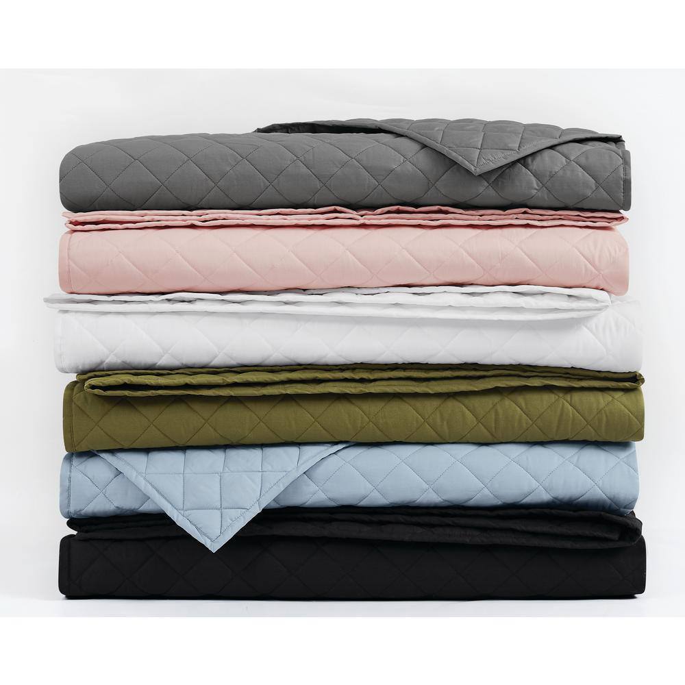 White Full Cotton Quilted Quilt Set