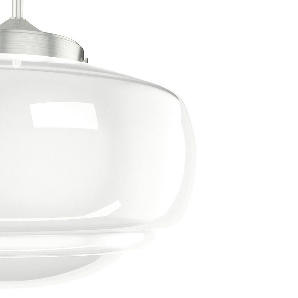 Transitional Brushed Nickel LED Pendant with Glass Shade