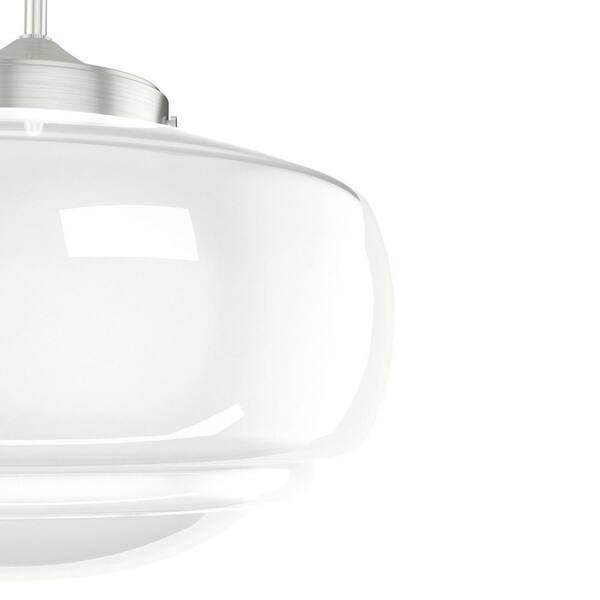 Hunter - Saddle Creek 1 Light Brushed Nickel Pendant with Frosted Glass Shade Kitchen Light