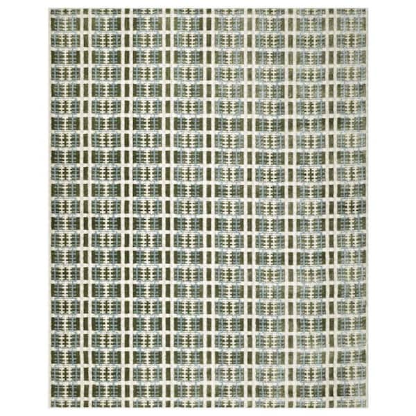 Nourison Nordic Blue Green 8 ft. x 10 ft. All-over design Contemporary Area Rug