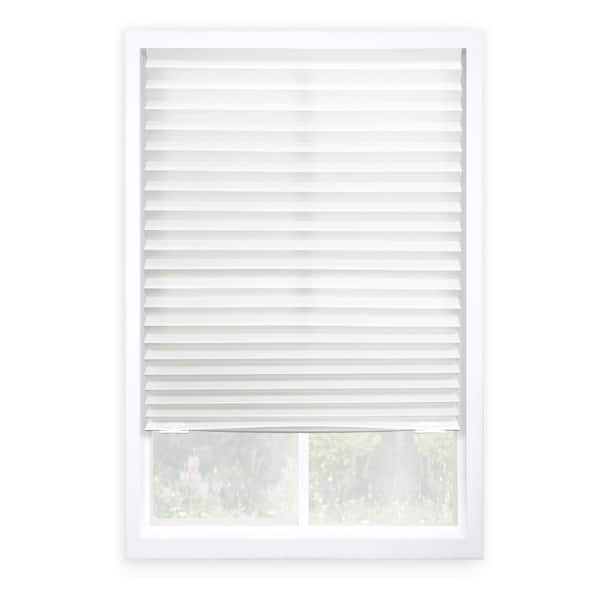 Perfect Lift Window Treatment White No Tool Light Filtering Polyester Fabric Pleated Shade 36 in. W x 72 in. L (4-Pack )