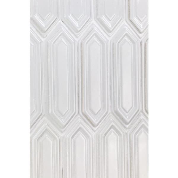 Ivy Hill Tile Delphi Hexagon Glacier White 9.5 in. x 15.5 in. Glazed Ceramic Mosaic Tile (1.02 sq. ft./Sheet)