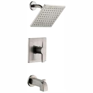 Modern Single-Handle 1-Spray Tub and Shower Faucet in Brushed Nickel (Valve Included)