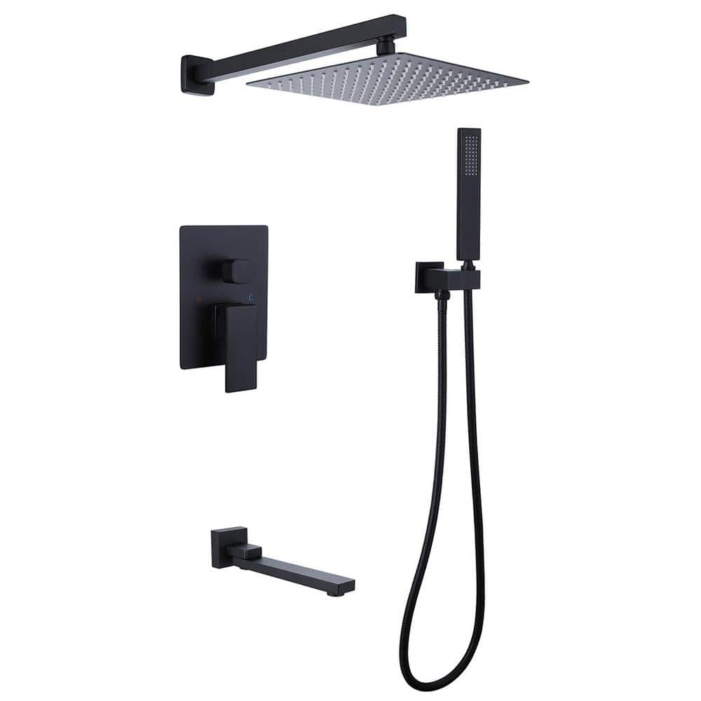 Single Handle 3-Spray Tub and Shower Faucet 2.5 GPM High Pressure Tub Shower Faucet in. Matte Black (Valve Included) price history on PriceWatchPro