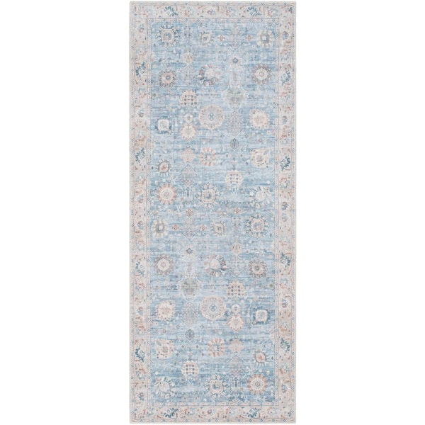 Home Decorators Collection Fog Blue 2 ft. x 7 ft. 7 in. Indoor Area Rug