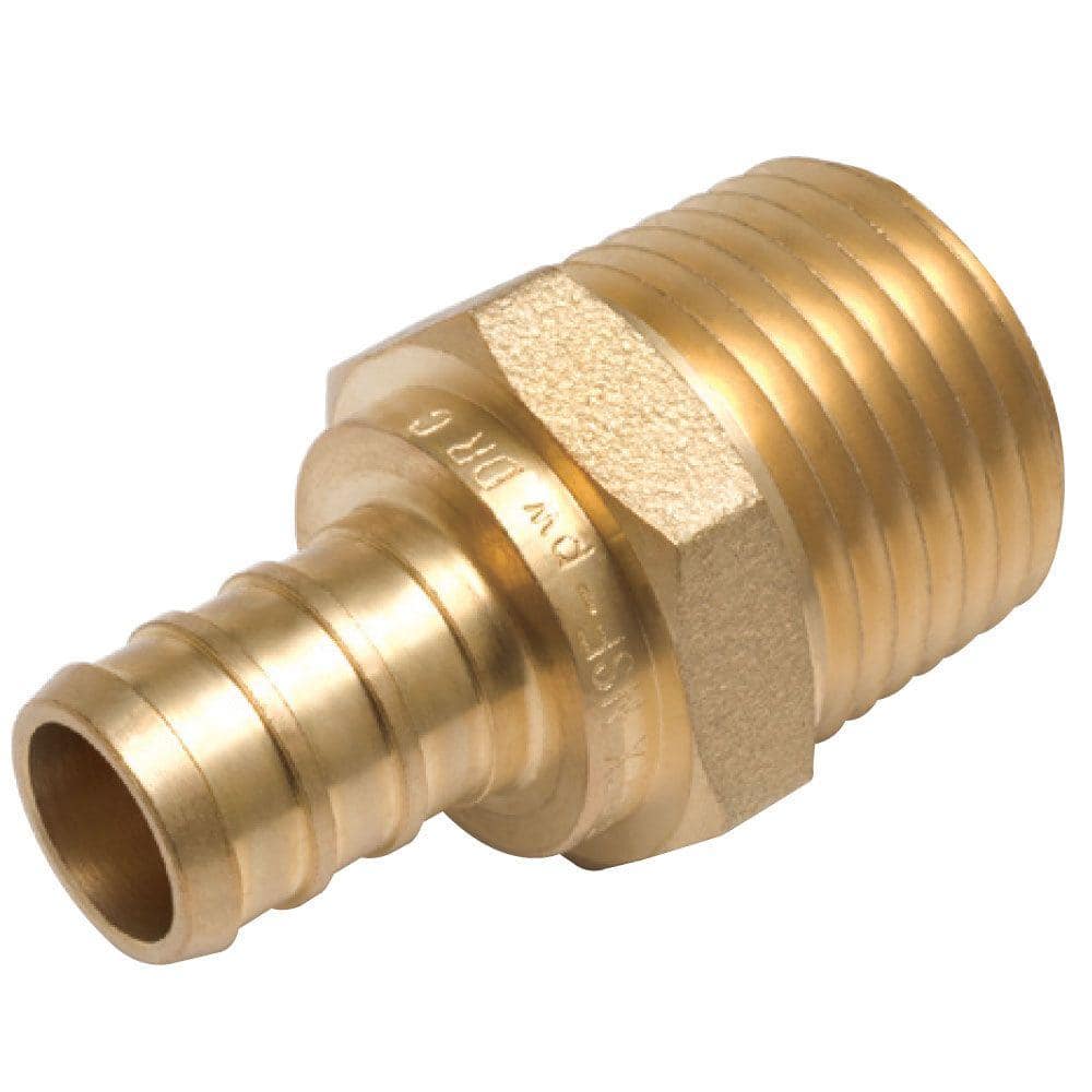 SharkBite 1/2 in. PEX Barb x MIP Brass Adapter Fitting UC120LFA - The ...