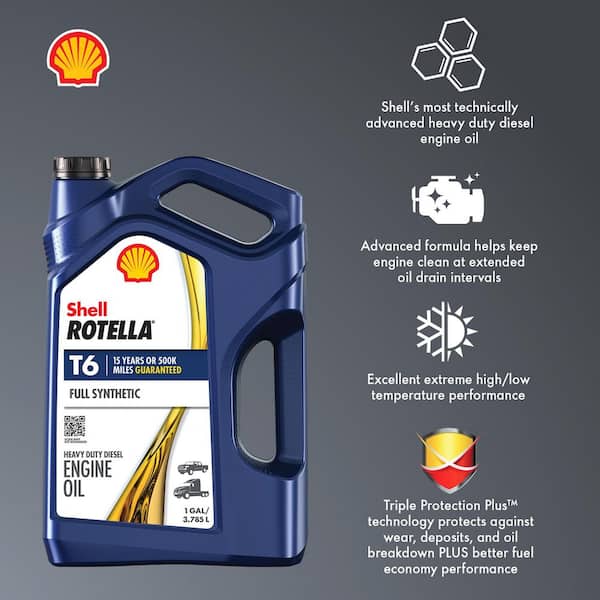 Shell Rotella T6 Full Synthetic SAE 15W-40 Diesel Motor Oil 1 Gal