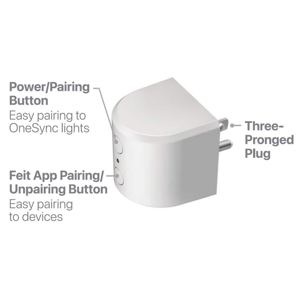 Feit White Wireless Smart Wi-Fi Bridge with Alexa and Google Assistant