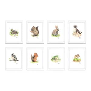 "Woodland Tinies" by Alyssa Lewis Set of Eight White Framed Animal Art Prints 20 in. x 16 in.