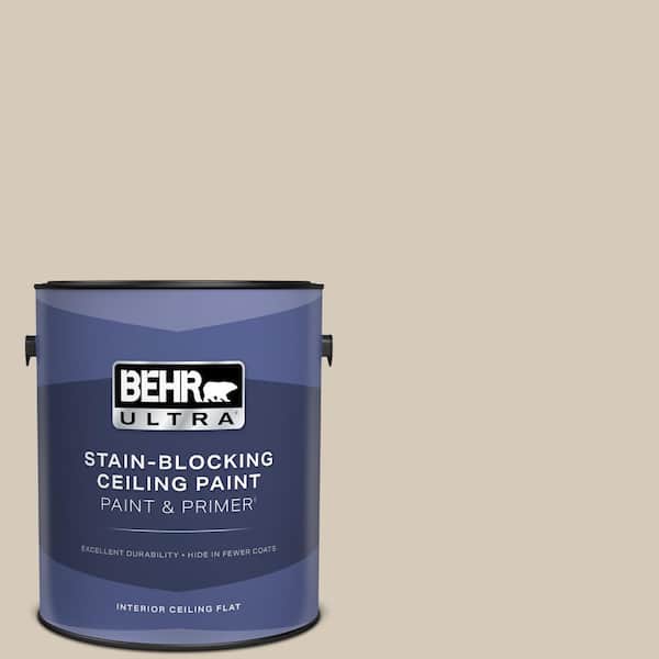 1 gal. #PPU5-12 Almond Wisp Ceiling Flat Interior Paint & Primer