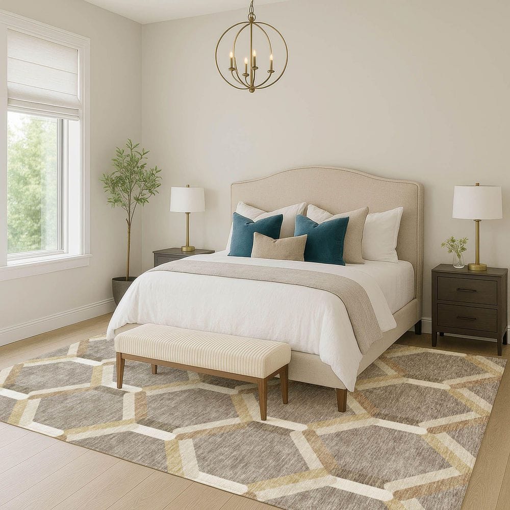 Chantille Machine Washable Indoor/Outdoor Abstract ACN2343 Taupe 8 ft. x 10 ft. Area Rug price history on PriceWatchPro
