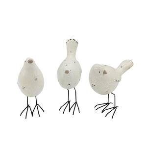 Resin and Metal Birds Sculpture Set of 3