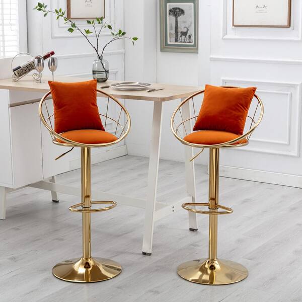 Orange metal best sale bar stools