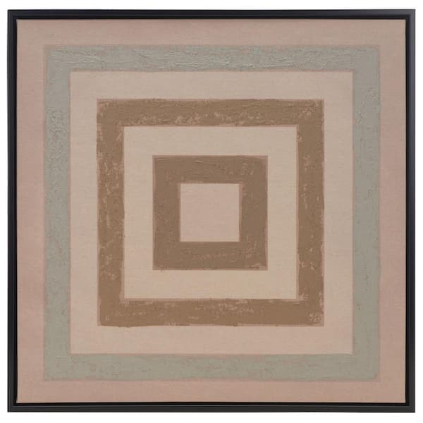 SAFAVIEH Stonebridge Framed Mixed Media Abstract Abstract Wall Art 24 in. x 24 in.