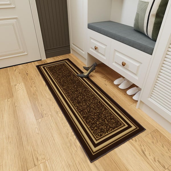 Ottomanson Ottohome Collection Non-Slip Rubberback Bordered