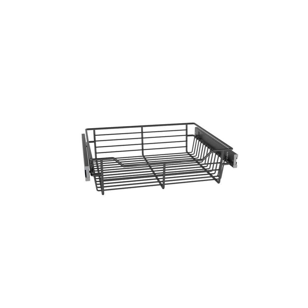 Classic 4.72 in. H x 18 in. W Matte Black Aluminum Full-Extension Wire Sliding Basket for Cabinets price history on PriceWatchPro