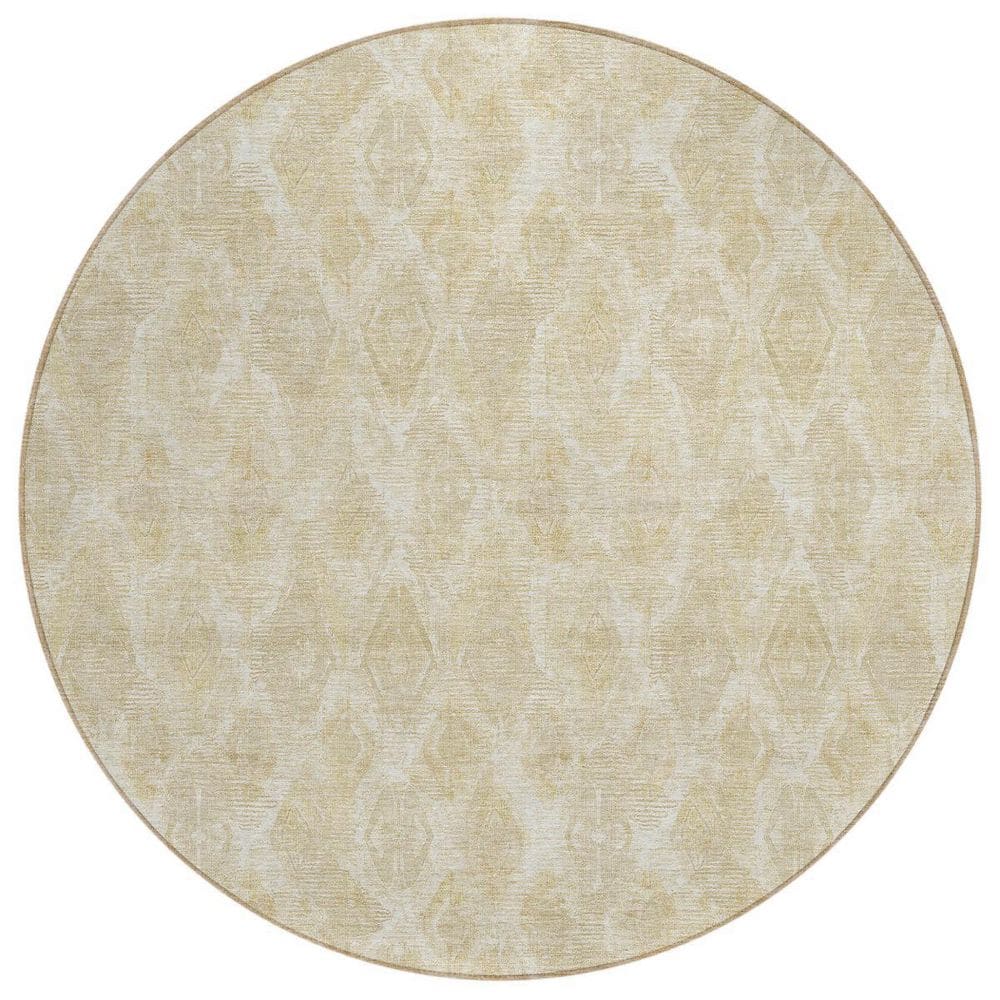 Beige, Taupe, Tan 8 ft. Round Woven Geometric Polyester Round Indoor/Outdoor Area Rug price history on PriceWatchPro