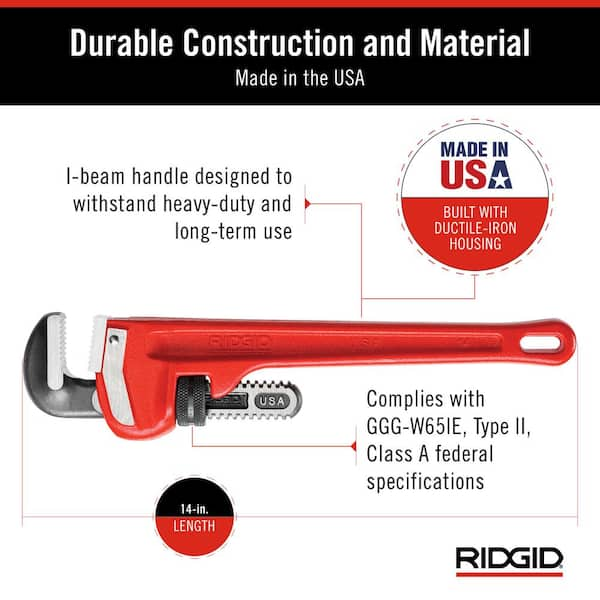 (APC) HEAVY DUTY PIPE WRENCH 14