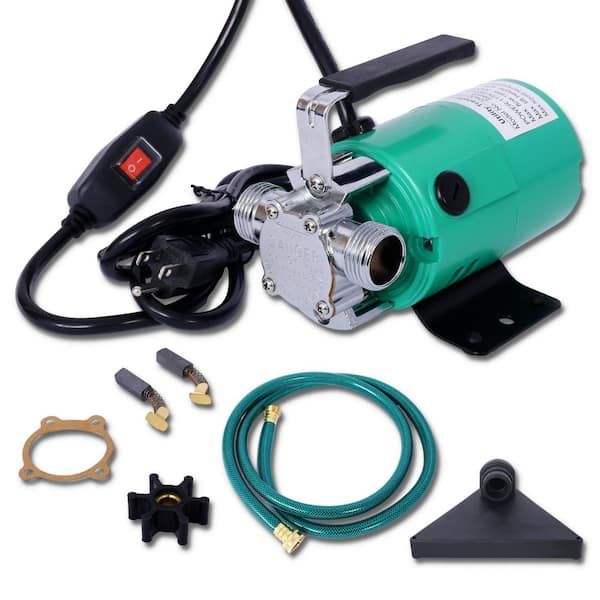 115V 330 Water Transfer Pump Gallon Per Hour-Portable Electric Utility Pump with ON/OFF Switch and 6' Water Hose Kit
