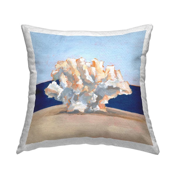 Stupell Industries Ocean Coral on Blue Blue Square Outdoor Throw Pillow