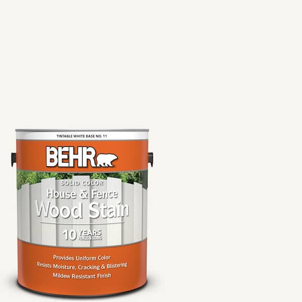 BEHR 1 Gal. White Base Solid Color House and Fence Exterior Wood Stain