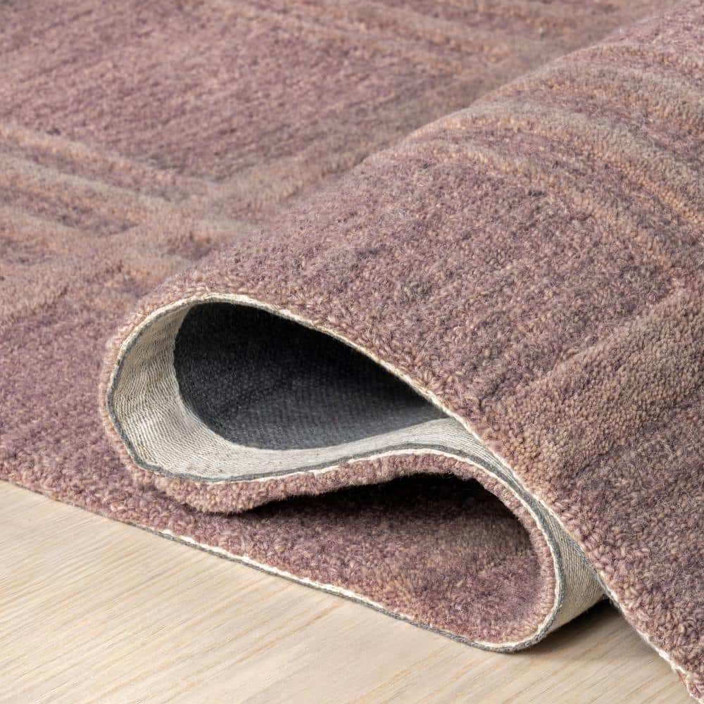 Mauve Wool Rectangular 10' x 14' Handmade Tufted Area Rug