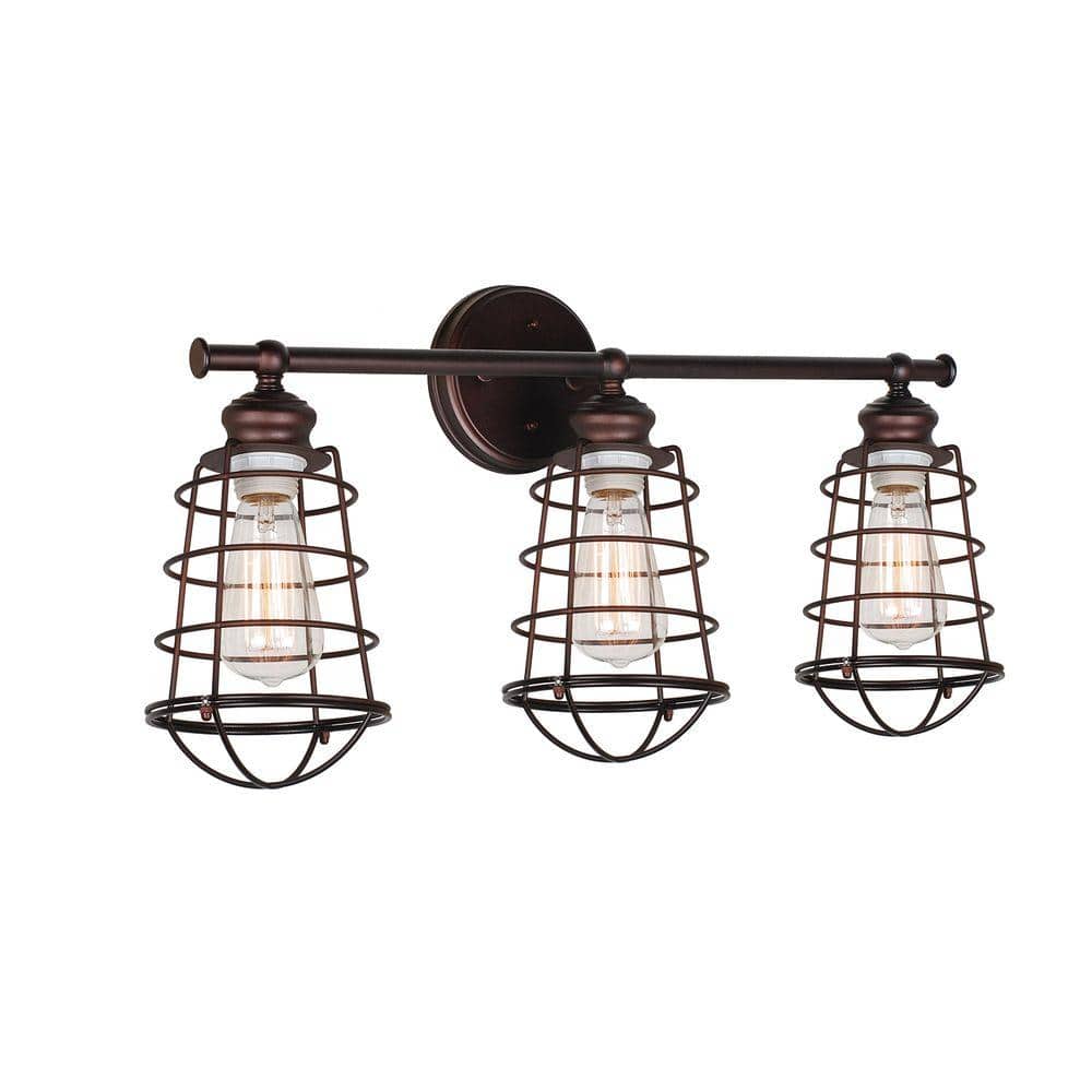 Ajax Collection 3-Light Textured Coffee Bronze Indoor Vanity Light price history on PriceWatchPro