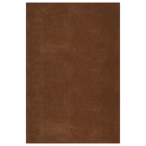 Gramercy 72 in. W. x 108 in. Cinnamon Brown Solid Color Plush Polypropylene Rectangle Bath Rug