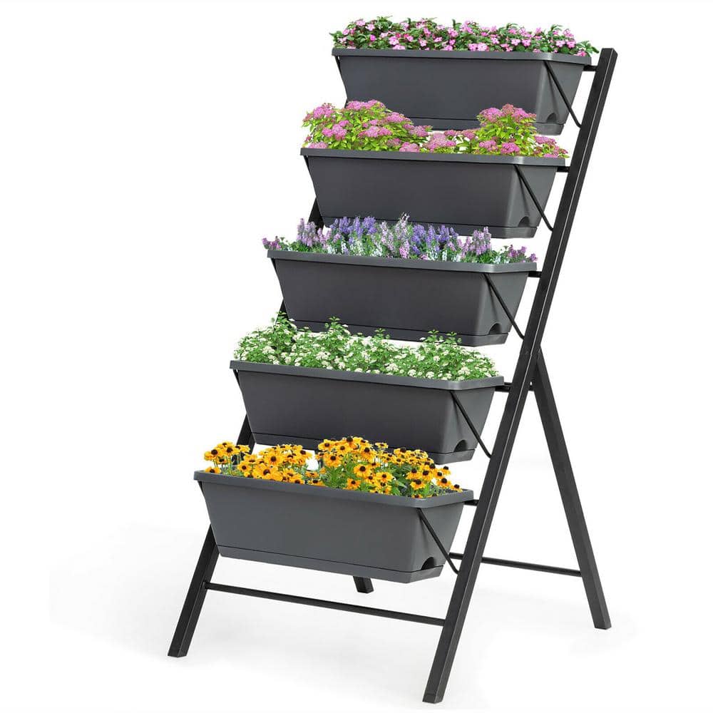 22.5 in. L x 27 in. W x 45 in. H Black Plastic Vertical Raised Bed 5-Tier price history on PriceWatchPro