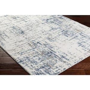 Osaka Blue/White Abstract 2 ft. x 3 ft. Indoor Area Rug