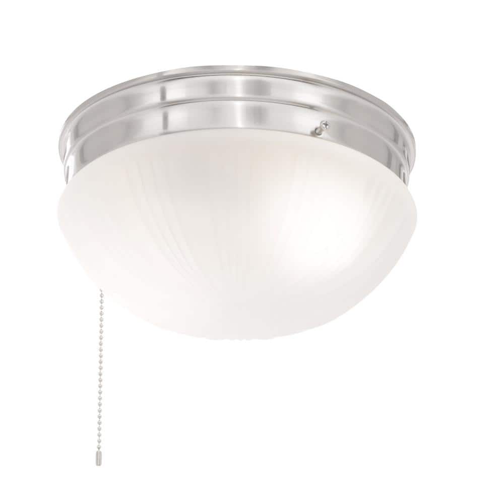 Brushed Nickel Flush Mount Ceiling Light with Frosted Glass