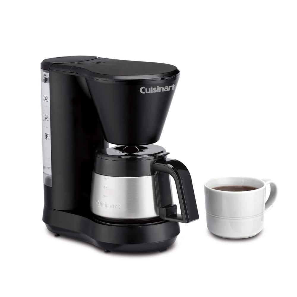 Compact Black and Stainless Steel Programmable Drip Coffee Maker